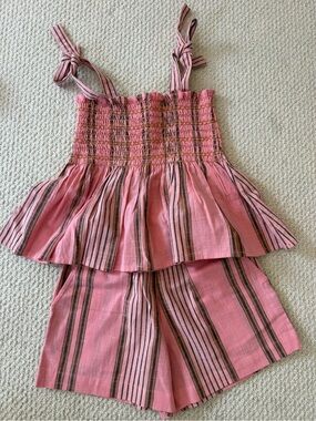 Bonjour Diary Striped Smocked Tank & Shorts Set
